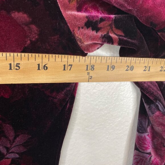 Coldwater Creek Women's Velvet Dark Floral Modest Holiday Dress Purple Size 12 - Picture 11 of 13